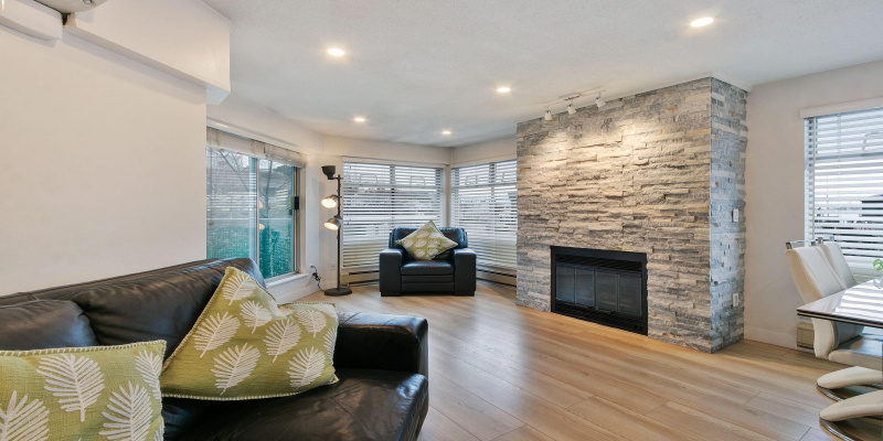 Bright, spacious living space. This corner unit home offers lots of windows.